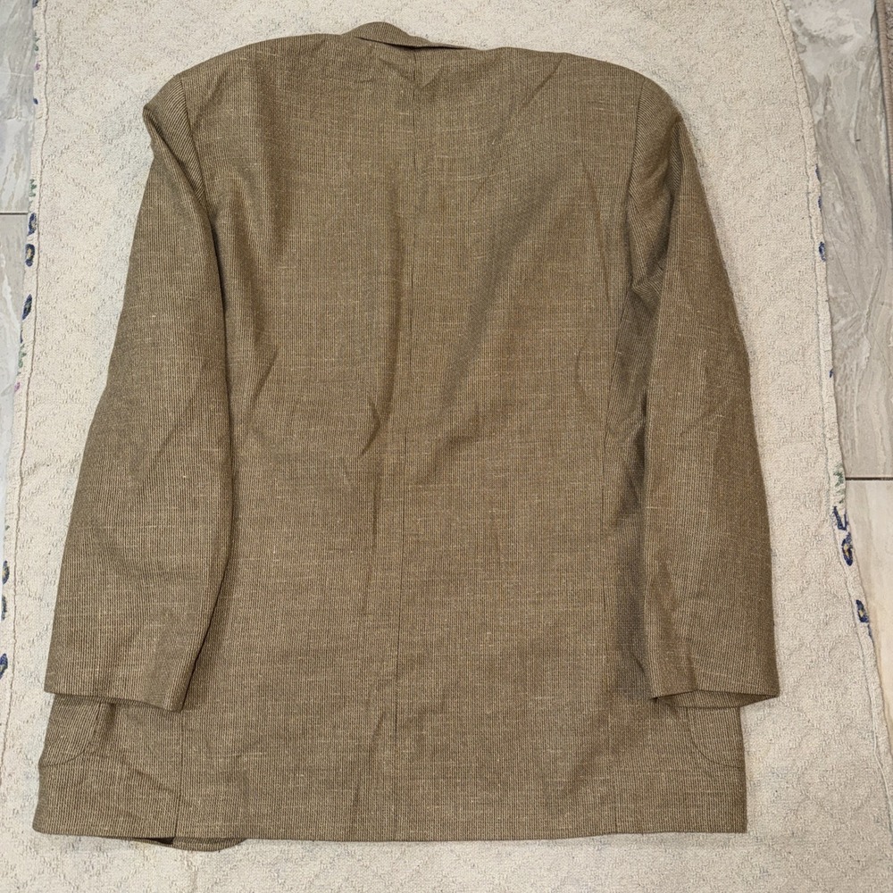 VTG Ralph Lauren Glen Plaid Blazer 42 T Silk Wool And Linen Blend Light Weight - Picture 11 of 11